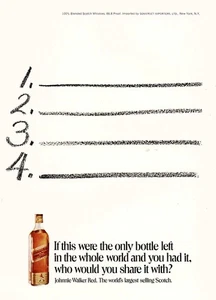 1971 Johnnie Walker Red: Only Bottle Left In Whole World Vintage Print Ad - Picture 1 of 1