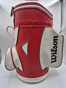Wilson Golf Bag Den Caddy Red & White 17" Mini Trash Can / Golf Ball Holder USA - Picture 1 of 9