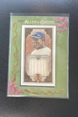 2025 Topps Allen Ginter SAMMY SOSA Mini Juego Enmarcado Usado Murciélago Reliquia CUBS #MFR-SS Foto 1 de 2