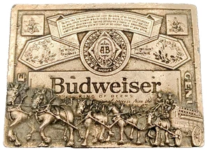 Budweiser Clydesdale Horse Enamel Brass Belt Buckle Official Merchandise Vintage - Picture 1 of 7