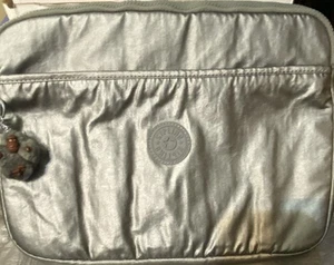 Kipling Laptop Sleeve Pouch Bag Silver  13" Metallic NWOT  AC8204 - Picture 1 of 9