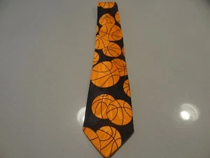 Designs by A. Rogers Black and Orange Basketball Tie - Picture 1 of 2