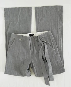 Lafayette 148 New York Damen grau Nadelstreifen weites Bein Hose Pant Größe 6 - Bild 1 von 11