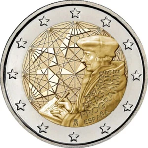 MONEDA CONMEMORATIOVA DE 2 EUROS 35 ANIVERSARO ERASMUS ESPA�A 2022 SIN CIRCULAR - Imagen 1 de 2
