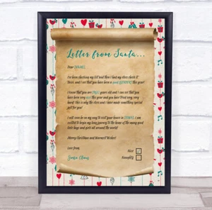 Christmas Scroll Santa Claus Christmas Letter Certificate Award Print - Picture 1 of 1