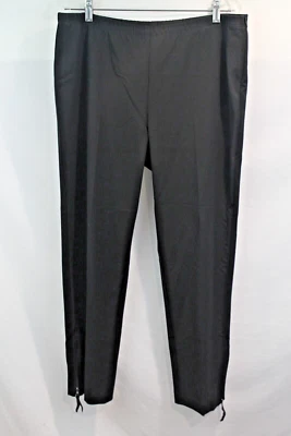 Karen Kane 裤子裁剪拉链踝女式 16 码黑色弹性腰拉链 — 第 1/4 张图片