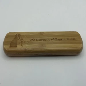 University Of Texas Wooden Pen Case With Pen Black Ink - Picture 1 of 3