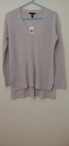 Neu Eileen Fisher 100 % Kaschmir Langarm V-Ausschnitt Tunika Pullover Größe XXS Neu mit Etikett - Bild 1 von 12