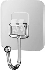 Large Adhesive Hooks for Hanging Heavy Duty Wall Hooks 22 lbs Self Adhesive T... - Picture 1 of 7