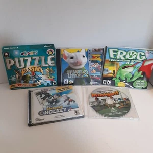 5 PC Games Puzzle Master 3 Stuart Little 2 Frog Backyard Hockey Crazy Minigolf - Picture 1 of 12
