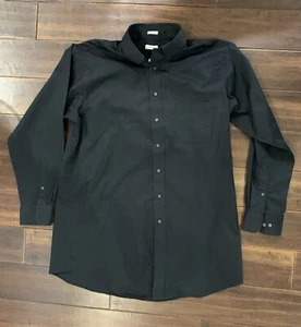 Men's IZOD Black Long Sleeve Regular Fit Tall 18 (35/36) Dress Shirt - Picture 1 of 7