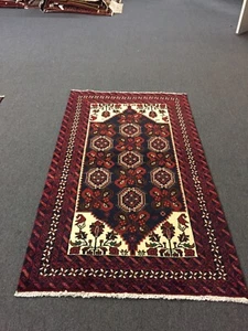 Beautiful Hand Knotted Vintage Geometric Area Rug Runner Carpet 3'5"x6'1",#1017 - Picture 1 of 12