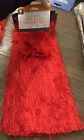 Red Fringe Costume Arm & Leg Warmers Set Red New 4Pc One Size