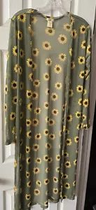 Cardigan verde con copertura girasole trasparente spolverante di New York taglia L-XXL - Foto 1 di 4