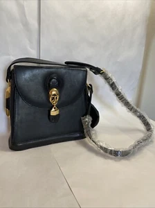 Rina Rich Black Leather Handbag Genuine Leather Shoulder Bag Never Carried 👜  - Picture 1 of 12
