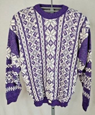 Suéter Le Tigre Fair Isle Años 80 90 Para Hombre Talla Med Geométrico Púrpura De Colección Nuevo Con Etiquetas Foto 1 de 4
