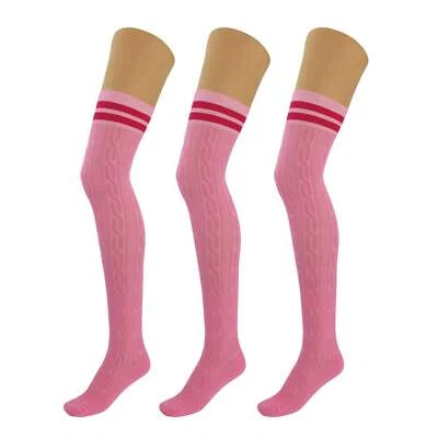 3 Pairs Over-the-Knee Thigh-High Socks for Women – Warm Boot Stockings, Soft & S - Image 1 of 4