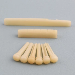 Unbleached Acoustic Guitar Bone Saddle Nut Bridge Pins Set for YAMAHA FG Guitar - Picture 1 of 6