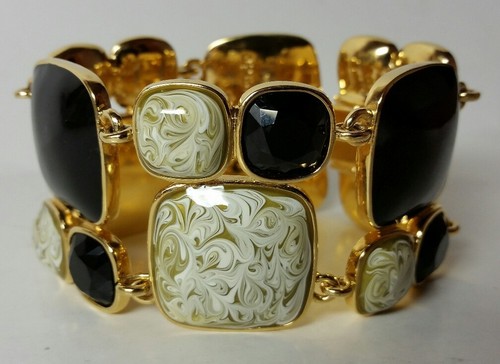 BRACCIALE KATE SPADE NEW YORK MAGLIA QUADRATA NERA BELLO!