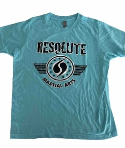 Next Level Apparel Youth Cotton Poly resolute Martial arts turquoise L 10-12 - Picture 1 of 7