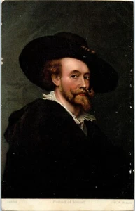 Flemish Artist  & Diplomat Sir Peter Paul Rubens Self Portrait Postcard Germany - Picture 1 of 2