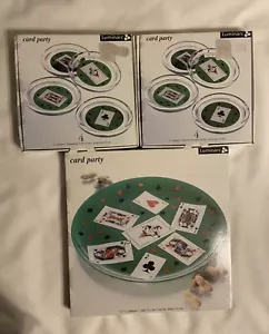 2 Sets Of 4 piece glass coaster playing cards & a 12 1/2” Platter - Picture 1 of 5