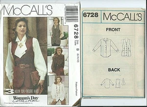 M 6728 sewing pattern Chic VEST Boho SHIRT Elegant ASCOT sew sizes 8,10,12 UNCUT - Picture 1 of 1