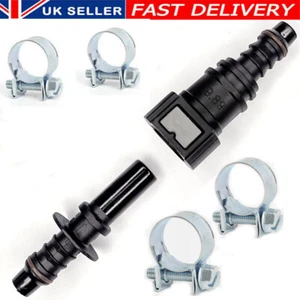 8mm 10mm Car Motorcycle Black Fuel Line Hose Coupler Quick Release Connector UK - Picture 1 of 7