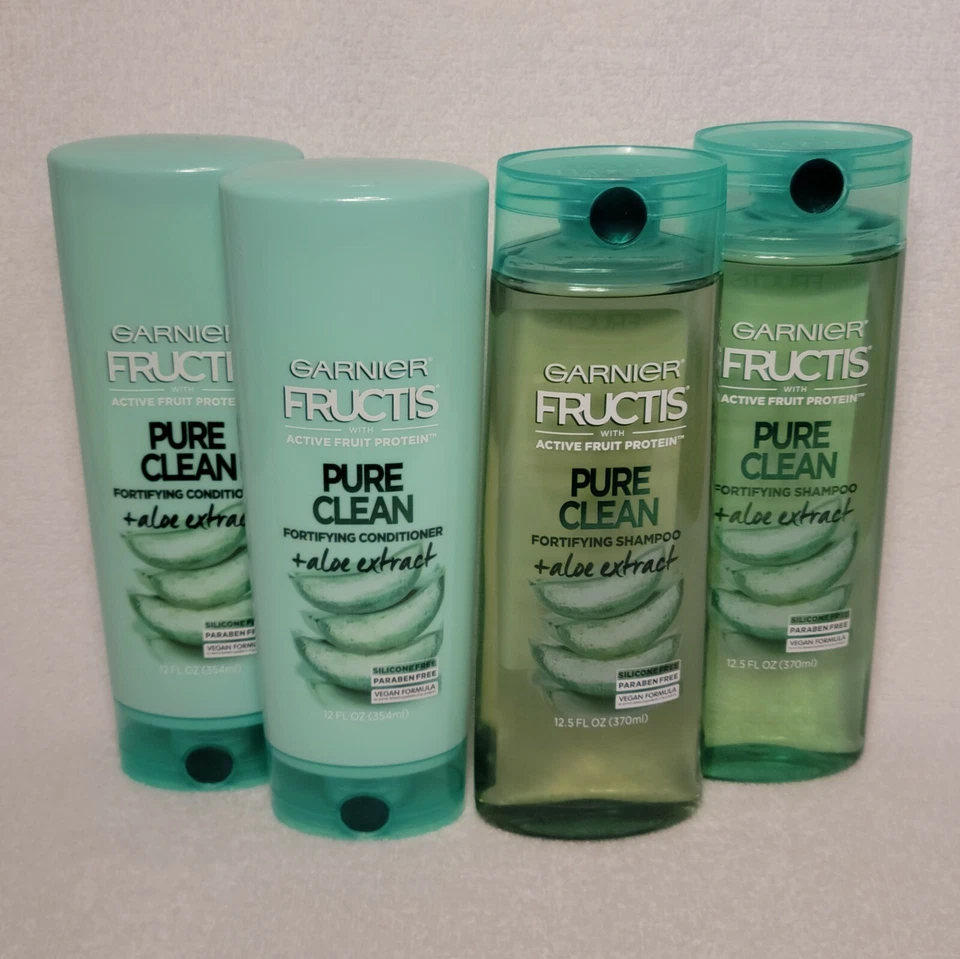 Garnier Fructis Pure Clean Hair Care Set - Shampoo Conditioner Finishing Paste