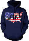 'Merica Distressed American Flag Patriotic USA Redneck Mens Hoodie Sweatshirt