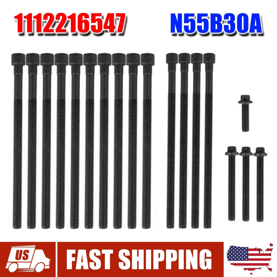 1112216547 Engine Cylinder Head Bolts Set N55B30A For BMW 1 2 3 4 5 6 7 3.0 N55 Foto 1 de 4