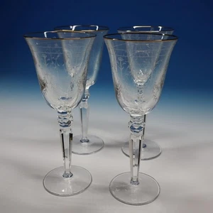 Cristal Waterford - Borde dorado Charlemont - 4 copas de agua vasos - 81/2 pulgadas - Imagen 1 de 6