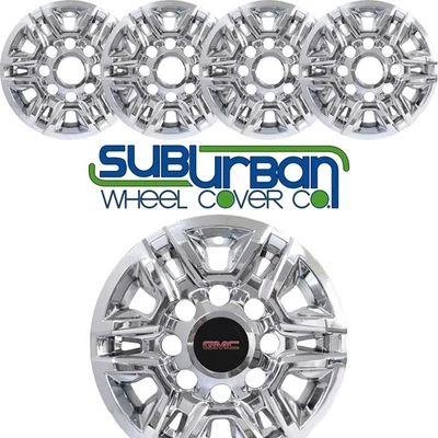 👀 2020-2026 GMC Sierra 2500 Pro / SLE # 7520P-C 17" Chrome Wheel Skins SET/4 ✅ - Image 1 of 4