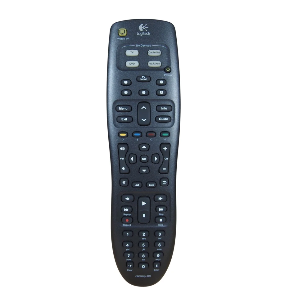 Logitech Harmony 300 Universal Remote Control N-10004 TV DVD Cable Sat VCR Aux - Image 1 of 4