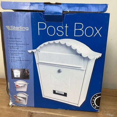 STERLING Classic MB01 Black Post Box Weather Resistant Lockable Mailbox TH - Image 1 of 4
