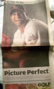 ST. LOUIS CARDINAL POST DISPATCH SPORTS SECTION SEXTION X SUNDAY 7/12/2009 PUJOL - Picture 1 of 7