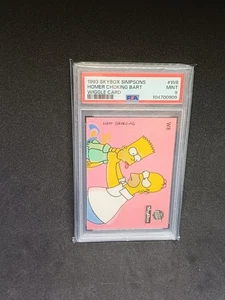 1993 Skybox Simpsons Homer Choking Bart Wiggle Card PSA 9 - Vintage Classic! - Picture 1 of 7
