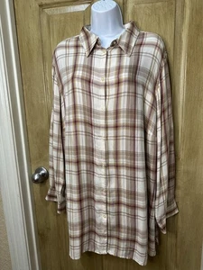 Ralph Lauren Damen Flanell Top 2X Beige Braun Campcore Wandern Kuschelig Weich - Bild 1 von 11