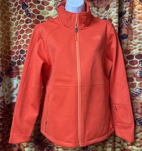 The North Face Women's L neon orange full zip Windwall soft shell jacket - Picture 1 of 8