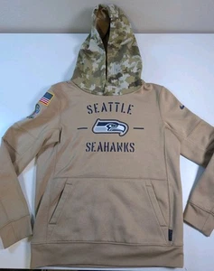 Nike Salute To Service On Field Seattle Seahawks Hoodie Tan Size Youth M 10/12 - Picture 1 of 10
