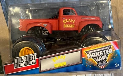 风火轮 Monster Jam 1:24 GRAVE DIGGER(红色原装)- 损坏盒,请阅读 — 第 1/3 张图片