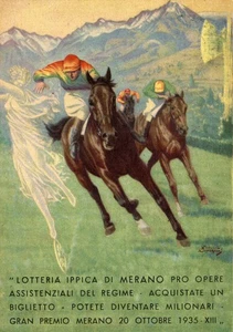 LOTTERIA IPPICA di MERANO, 1935 - SCARAFANI - Pubblicitaria - VG - PU469 - Imagen 1 de 2