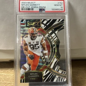 2023 Select Myles Garrett Die-Cut Zebra Prizm - Picture 1 of 2