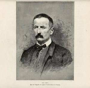 1884 Stampa Antica = Nino BIXIO = Risorgimento = RITRATTO Old Print # - Picture 1 of 1