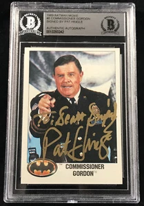 Pat Hingle "Commissioner Gordon" 1989 DC Comics BATMAN (RC) Auto Rookie Card BAS - Picture 1 of 2