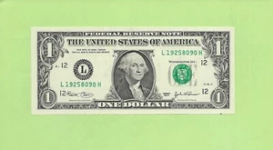 2003 ..UNCIRC 1 $ L 1925 8090 H .... 2003 1 $ L-H NICE NOTE FRN - Bild 1 von 2
