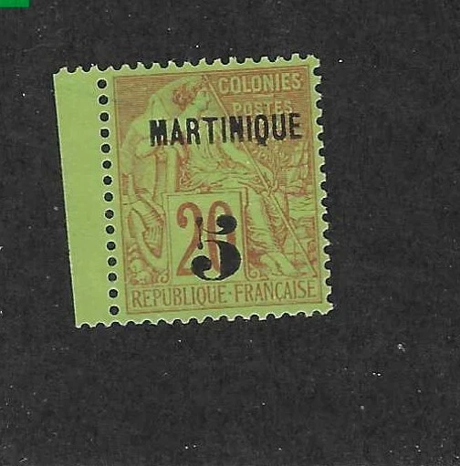 MARTINIQUE - #1 - MH - 1886 - "MARTINIQUE - 5 " O/P ON FRENCH COLONIES STAMP - Image 1 of 1