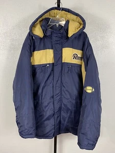 Vintage NFL Rams Coat Parka Jacket Insulated Puma 2XL XXL St. Louis LA - Picture 1 of 4