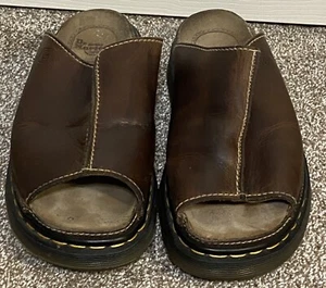 Sandalias de plataforma vintage Y2K gruesas Dr Doc Marten’s de cuero marrón para hombre talla 11 - Imagen 1 de 7