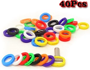 Key Cap/Ring Silicone 40 Pcs Key Caps Tags Sleeve Rings Key IdentifierCode Rings - Picture 1 of 4
